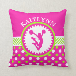 Mit Monogramm Beifall/Pom rosa und grüne Kissen