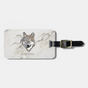 Mit Monogramm Beige Marmorstein Gepäckanhänger