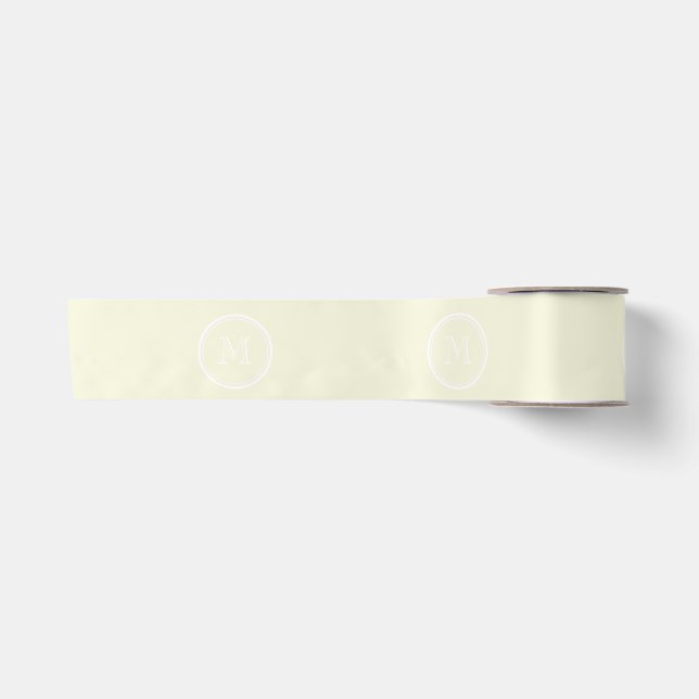 Mit Monogramm beige Spitzen gefärbt Satinband (Vorderseite)