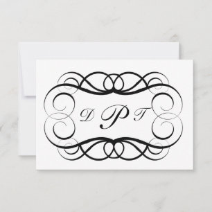 Mit Monogramm benutzerdefinierte Einladung/Vielen RSVP Karte