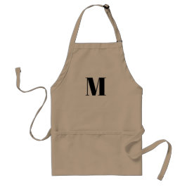 Mit Monogramm benutzerdefinierte erste Schwarz-wei Schürze