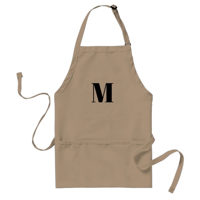 Mit Monogramm benutzerdefinierte erste Schwarz-wei Schürze (Vorne)