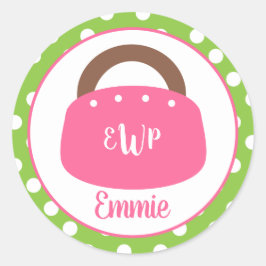 Mit Monogramm Bermuda Bag Personalisierte Aufklebe Runder Aufkleber