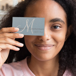 Mit Monogramm Beruflich, Linen Sky Blue Visitenkarte