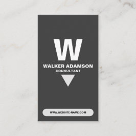 Mit Monogramm Beruflich (QR) weiß und matt schwarz Visitenkarte