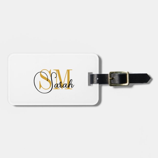 Mit Monogramm Bezeichnung & Reisen Gepäckanhänger (Vorderseite horizontal)