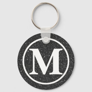 Mit Monogramm Black Glitz BB Schlüsselanhänger