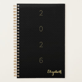 Mit Monogramm Black Gold Weekly Monthly Planer 202