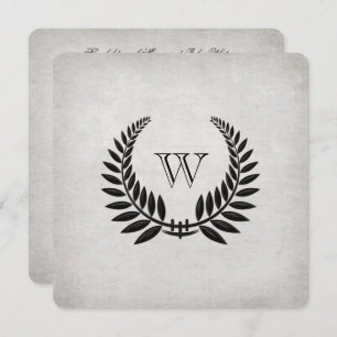 Mit Monogramm Black Laurel Vow Renewal Einladung
