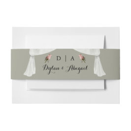 Mit Monogramm Blatt mit/Rose Hochzeitsbauchband Einladungsbanderole