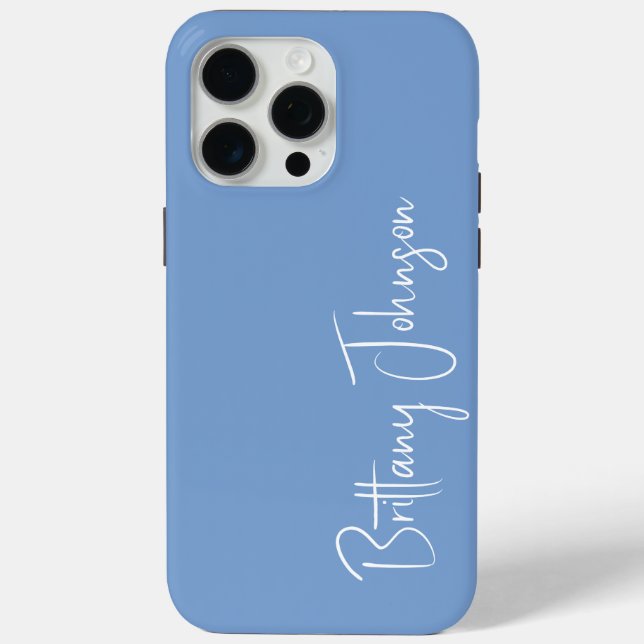 Mit Monogramm Blau Case-Mate iPhone Hülle (Rückseite)