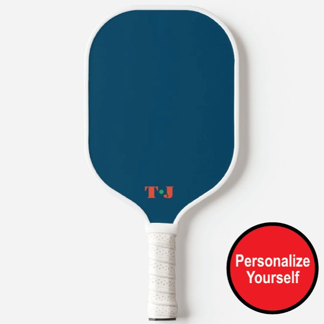 Mit Monogramm Blau Pickleball Schläger (Von Creator hochgeladen)