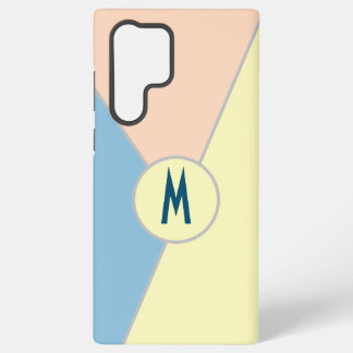 Mit Monogramm Blau-Rosa-Gelb-Pastellfarbblock Samsung Galaxy Hülle