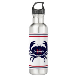 Mit Monogramm blaue blaue Krabbe Edelstahlflasche