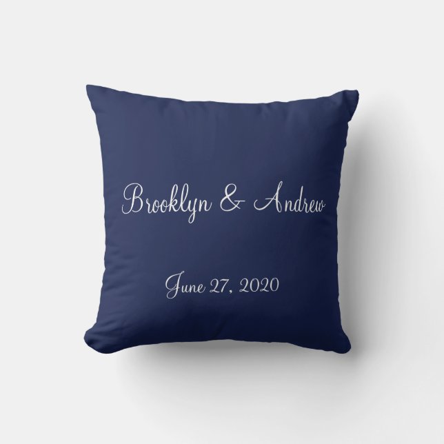 Mit Monogramm blaue kautische Hochzeitskissen Kissen (Vorderseite)