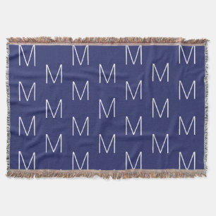 mit Monogramm blaue und weiße Ummantelung Decke