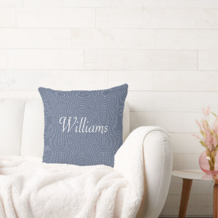 Mit Monogramm blauer Bogen 20" x20" werfen Kissen