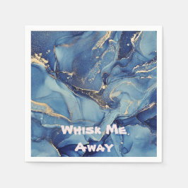 Mit Monogramm Blauer Marmor wegschmeißen | Serviette