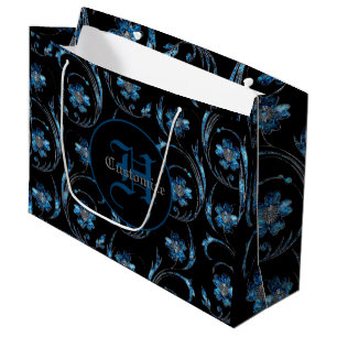 Mit Monogramm Blauer Schimmer Große Geschenktüte
