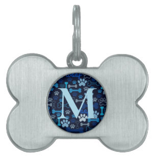 Mit Monogramm Blautafeln und Knochen Tiermarke