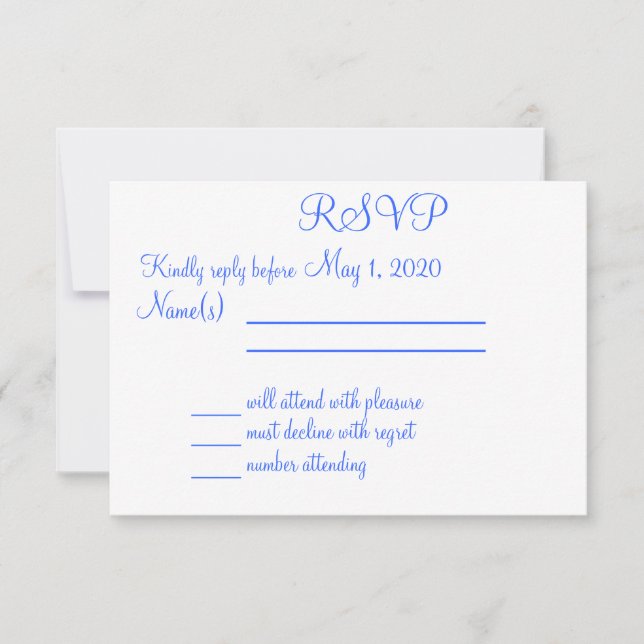 Mit Monogramm Blue Beach Wedding RSVP Karten (Vorderseite)