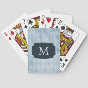 Mit Monogramm Blue Diamond Wallpaper Spielkarten