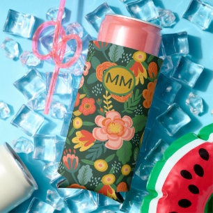 Mit Monogramm Blume Personalisiert Selters Dosenkühler