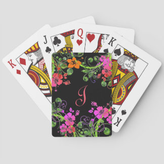 Mit Monogramm Blumenentwurf Spielkarten
