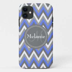 Mit Monogramm Blumenmuster Blau & Grau Zickzack Mu title_seo2
