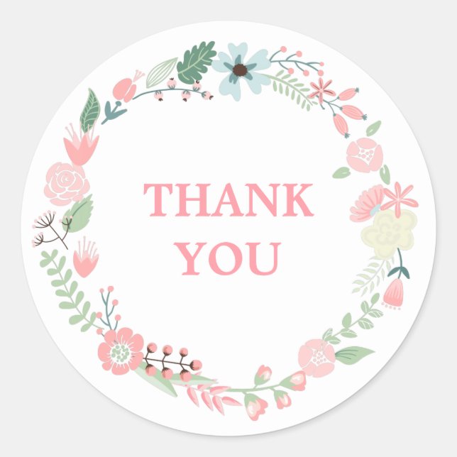 Mit Monogramm Blumenstrauß Runder Aufkleber (Vorderseite)