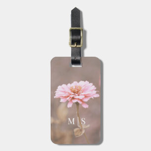 Mit Monogramm Blush Pink Montana Wildblume Gepäckanhänger