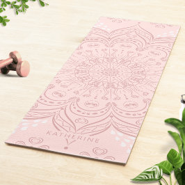Mit Monogramm Boho Blush Pink Mandala Elegante Yogamatte