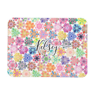 Mit Monogramm Boho Mandala Muster Name hinzufügen Magnet