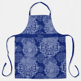 Mit Monogramm Boho Moody Blues Mandalases Schürze