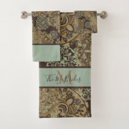 Mit Monogramm Boho Moody Mandalases Badhandtuch Set