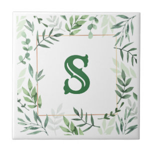 Mit Monogramm botanische Keramik Fliese