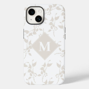 Mit Monogramm botanisches Beige-Dekorationsblatt Case-Mate iPhone 14 Hülle