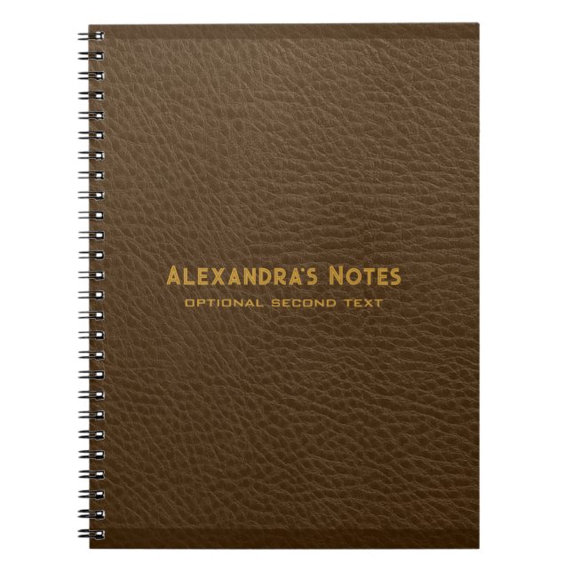 Mit Monogramm Brown Leather Ruff Textur aussehen Notizblock (Vorderseite)
