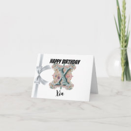 Mit Monogramm Buchstabe "X" Glückwunsch zum Geburt Karte