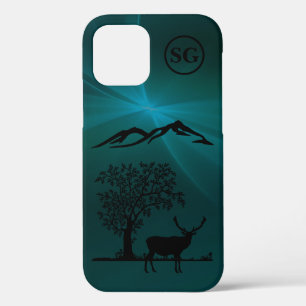 Mit Monogramm Buck Silhouette Apple iPhone 12 Fall Case-Mate iPhone Hülle