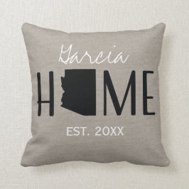 Mit Monogramm Burlap Zuhause Staat Arizona | Kissen