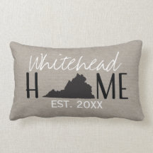 Mit Monogramm Burlap Zuhause Staat Virginia |