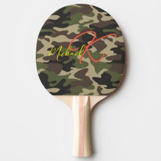 Mit Monogramm Camouflage Ping Pong Paddle - Cooler Tischtennis Schläger