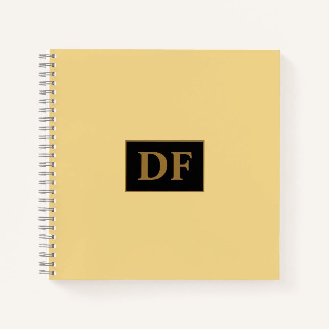 Mit Monogramm Champagner-Notebook Notizbuch (Vorderseite)