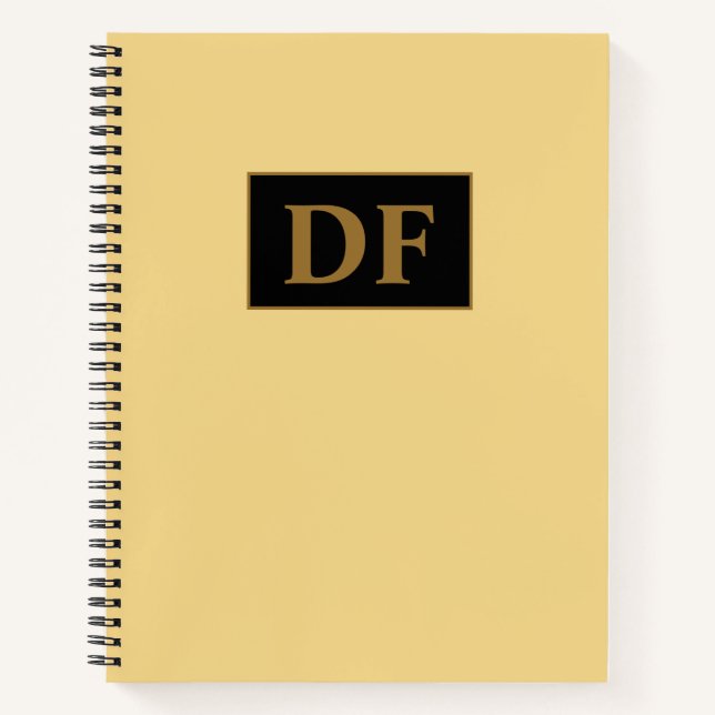 Mit Monogramm Champagner-Notebook Notizbuch (Vorderseite)