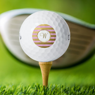 Mit Monogramm Chic Golf Balls Girl Blush Pink Gold Golfball