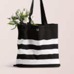 Mit Monogramm | Chic Stripes Tasche<br><div class="desc">Stilvoll gestreifte Tasche,  die mit einem Initial personalisiert werden kann.</div>