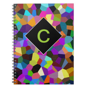 Mit Monogramm Confetti in Jewel Tones Notizblock