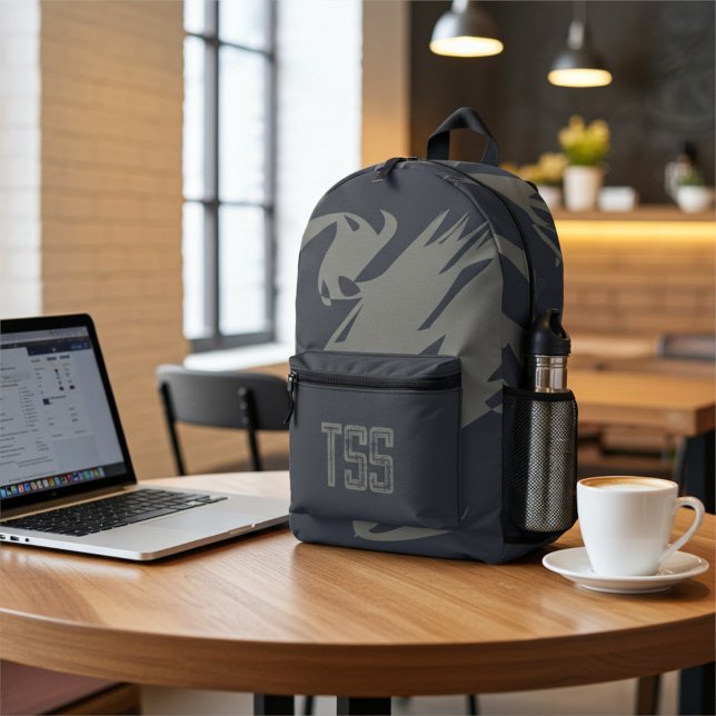 Mit Monogramm Coole Abstrakte Kies- und Kies-Schot Bedruckter Rucksack (Von Creator hochgeladen)