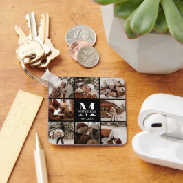Mit Monogramm Couple-FotoCollage | Monogramm-Gesch Schlüsselanhänger